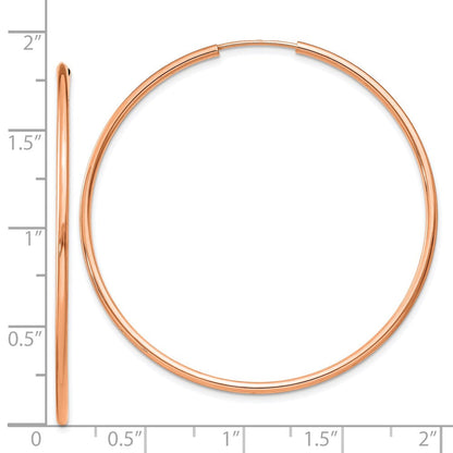14K Roségold 1.5mm Poliert Endlos Creolen