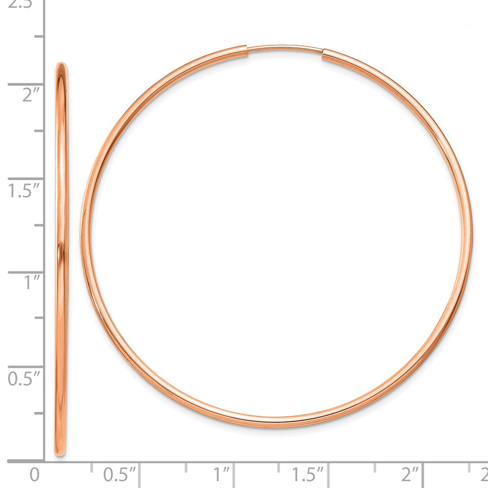 14K Roségold 1.5mm Poliert Endlos Creolen