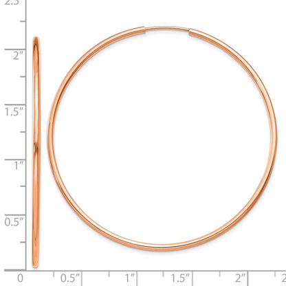 14K Roségold 1.5mm Poliert Endlos Creolen