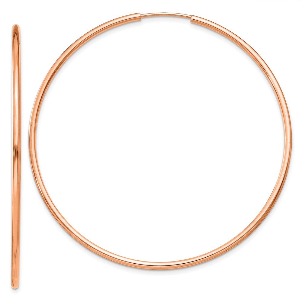 14K Roségold 1.5mm Poliert Endlos Creolen