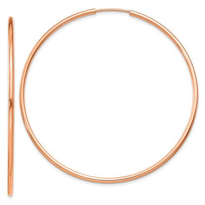 14K Roségold 1.5mm Poliert Endlos Creolen