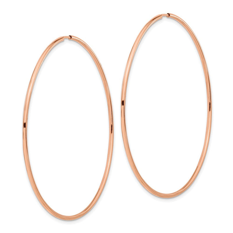 14K Roségold 1.5mm Poliert Endlos Creolen