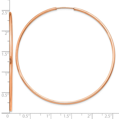14K Roségold 1.5mm Poliert Endlos Creolen