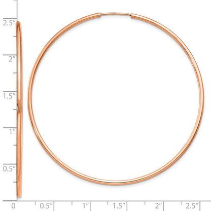 14K Roségold 1.5mm Poliert Endlos Creolen