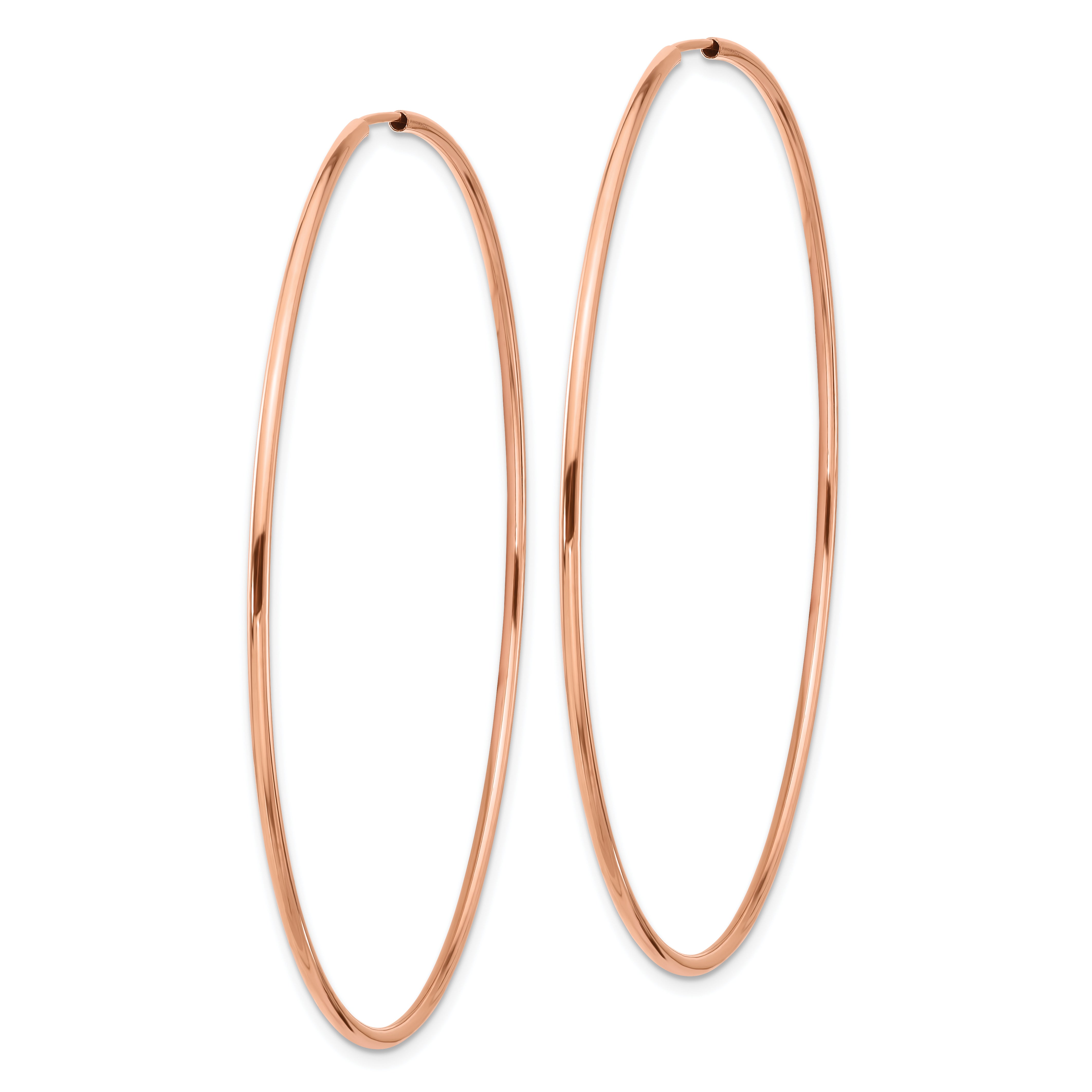 14K Roségold 1.5mm Poliert Endlos Creolen