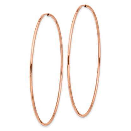 14K Roségold 1.5mm Poliert Endlos Creolen