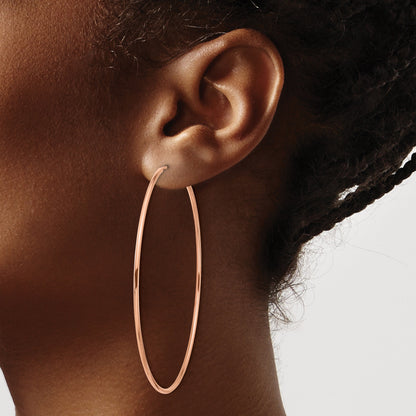 14K Roségold 1.5mm Poliert Endlos Creolen