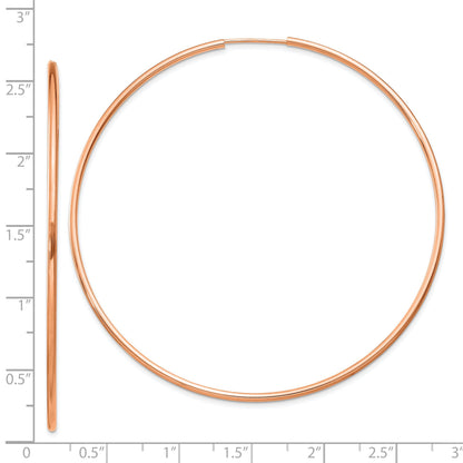 14K Roségold 1.5mm Poliert Endlos Creolen