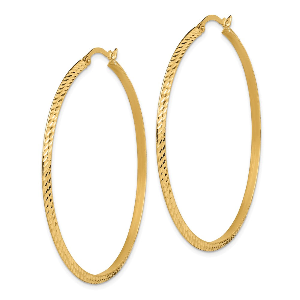 14K Gelbgold Poliert Diamantiert Creolen