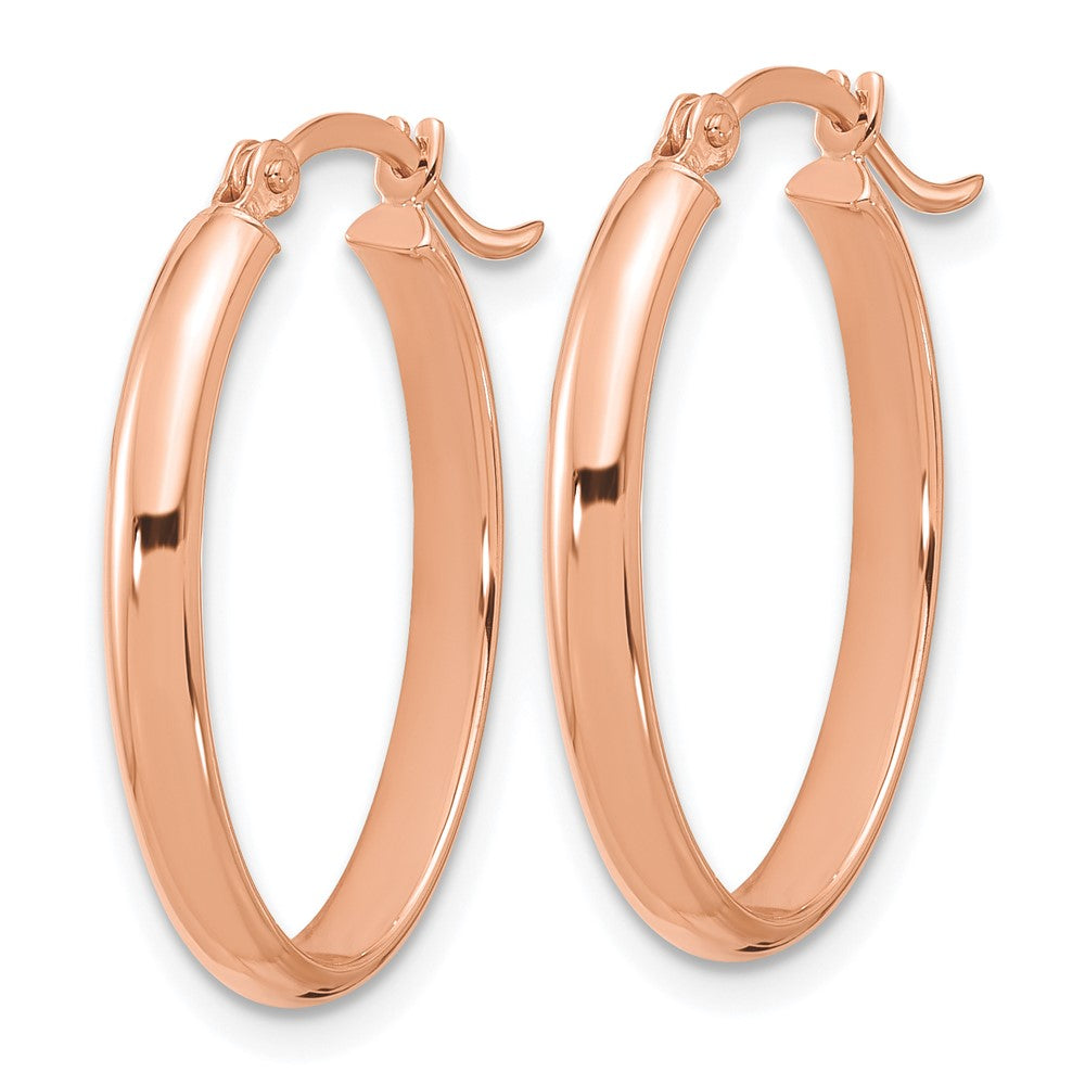 14K Roségold Oval Creolen
