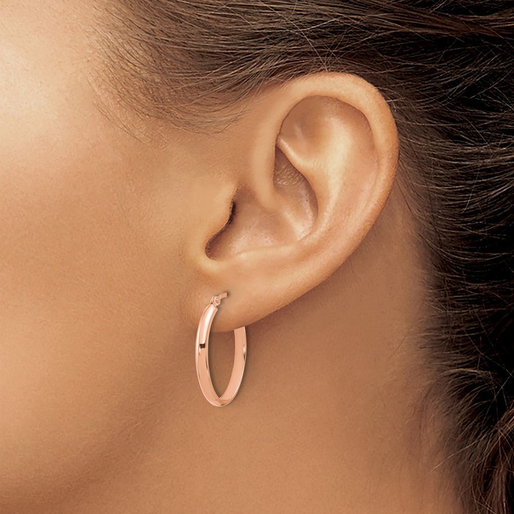 14K Roségold Oval Creolen