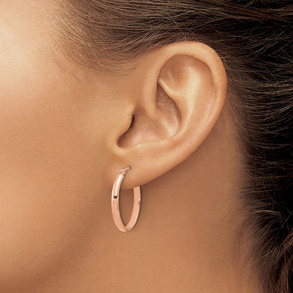 14K Roségold Oval Creolen