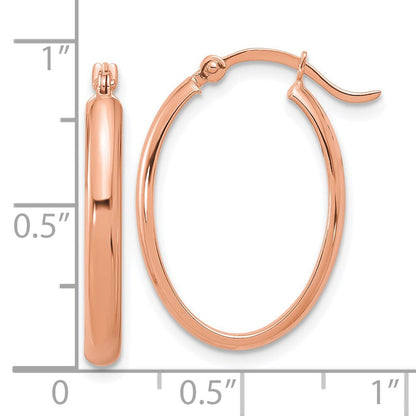 14K Roségold Oval Creolen