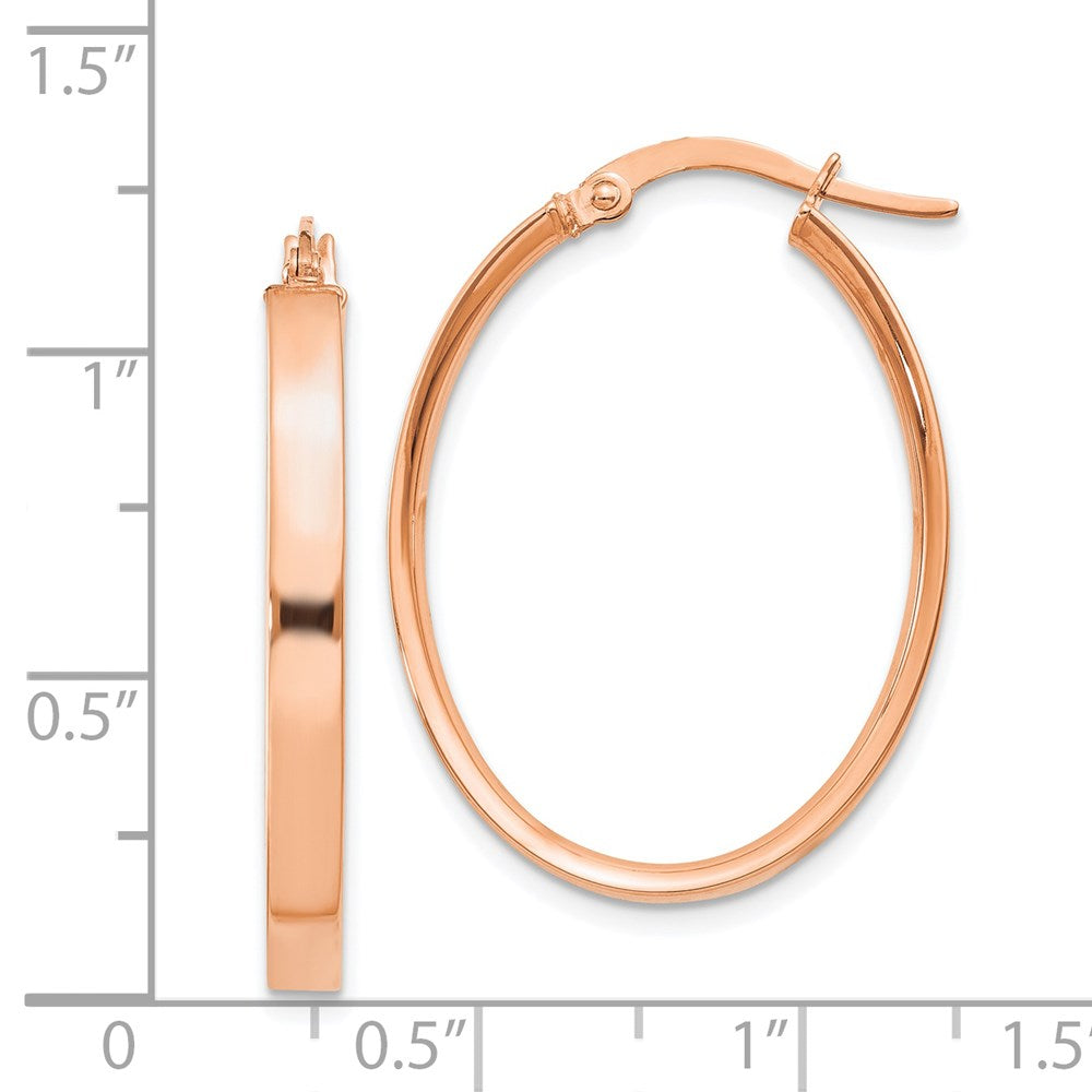 14K Roségold 3mm Oval Creolen