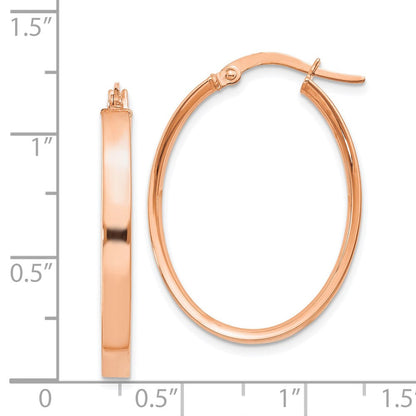 14K Roségold 3mm Oval Creolen