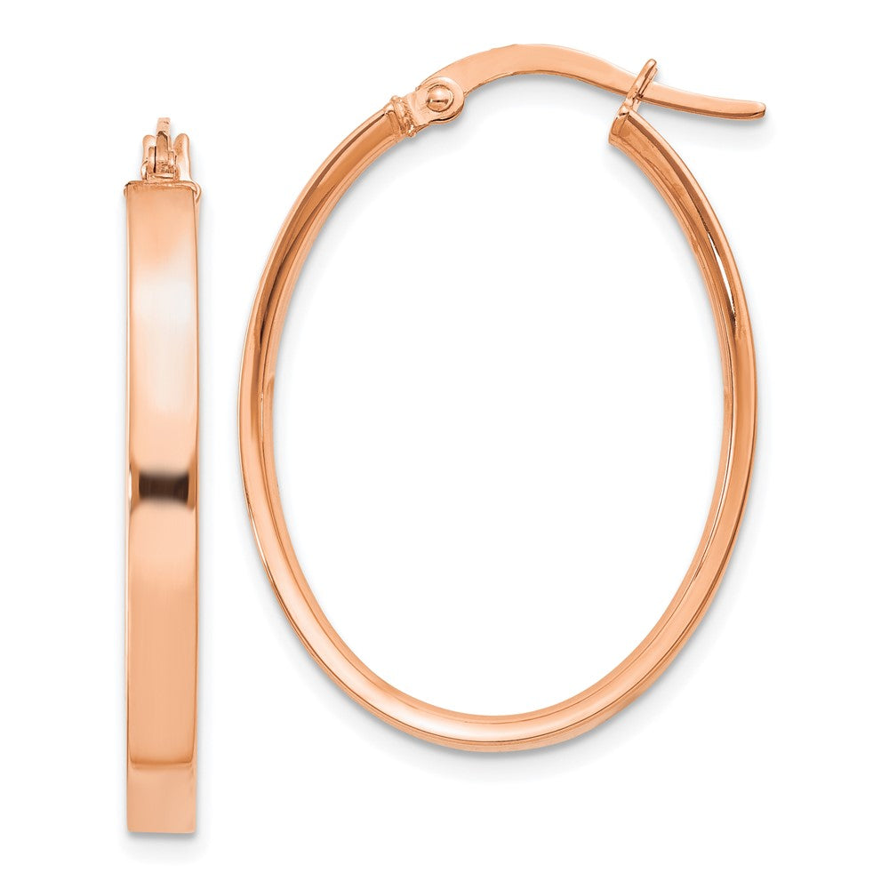 14K Roségold 3mm Oval Creolen