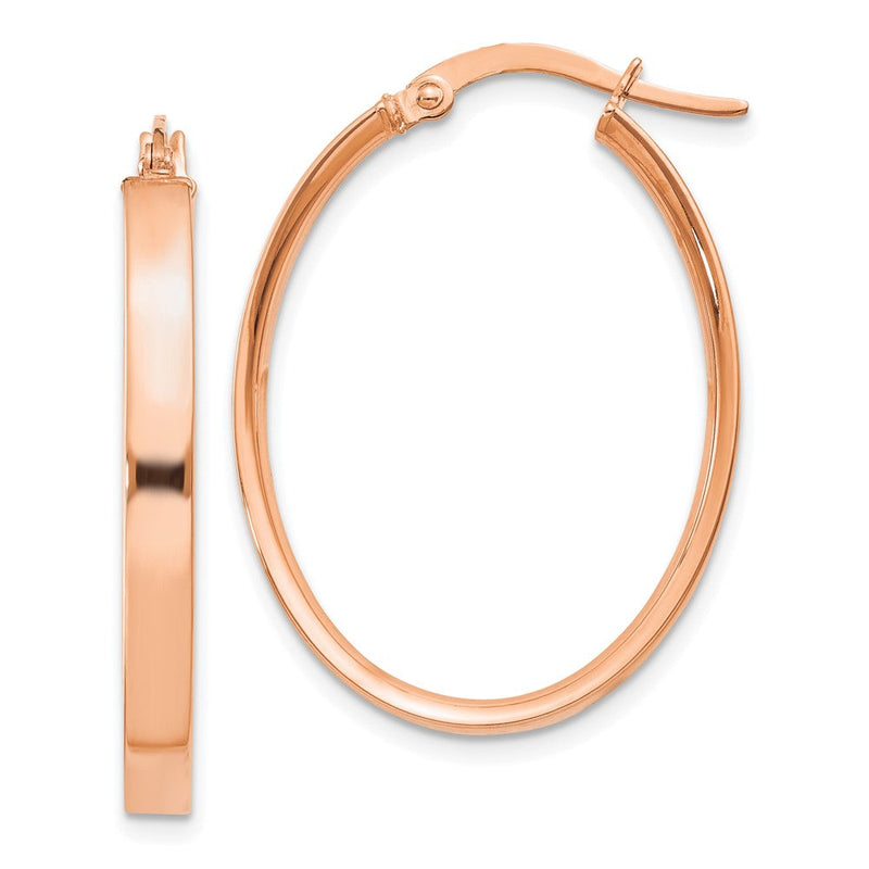 14K Roségold 3mm Oval Creolen