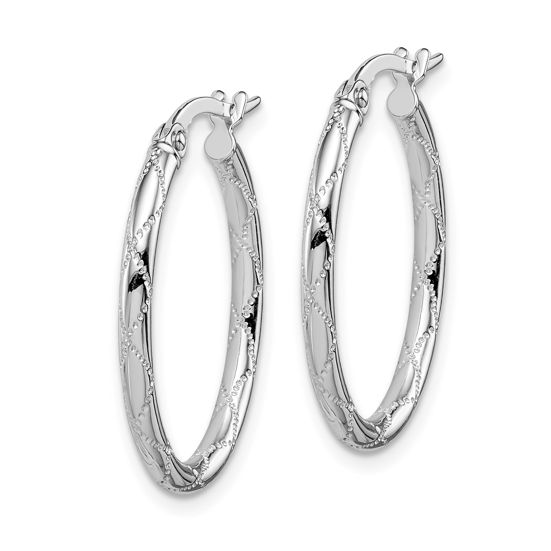 14K Weißgold Creolen
