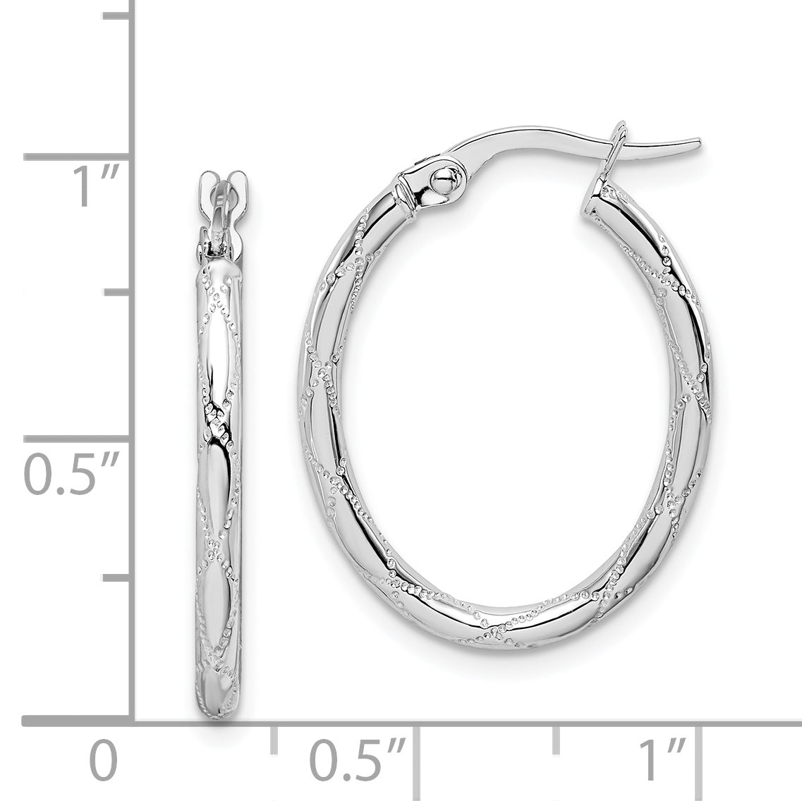 14K Weißgold Creolen
