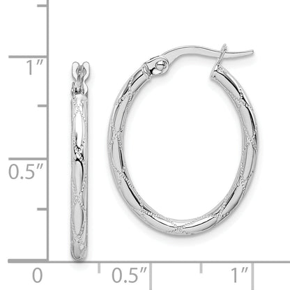 14K Weißgold Creolen