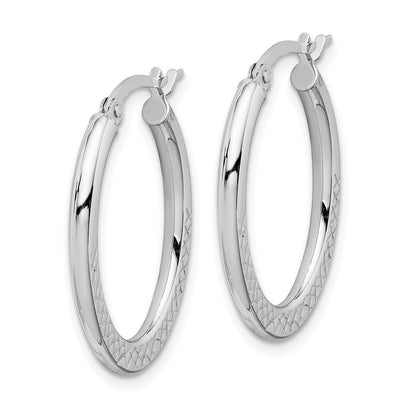 14K Weißgold Creolen