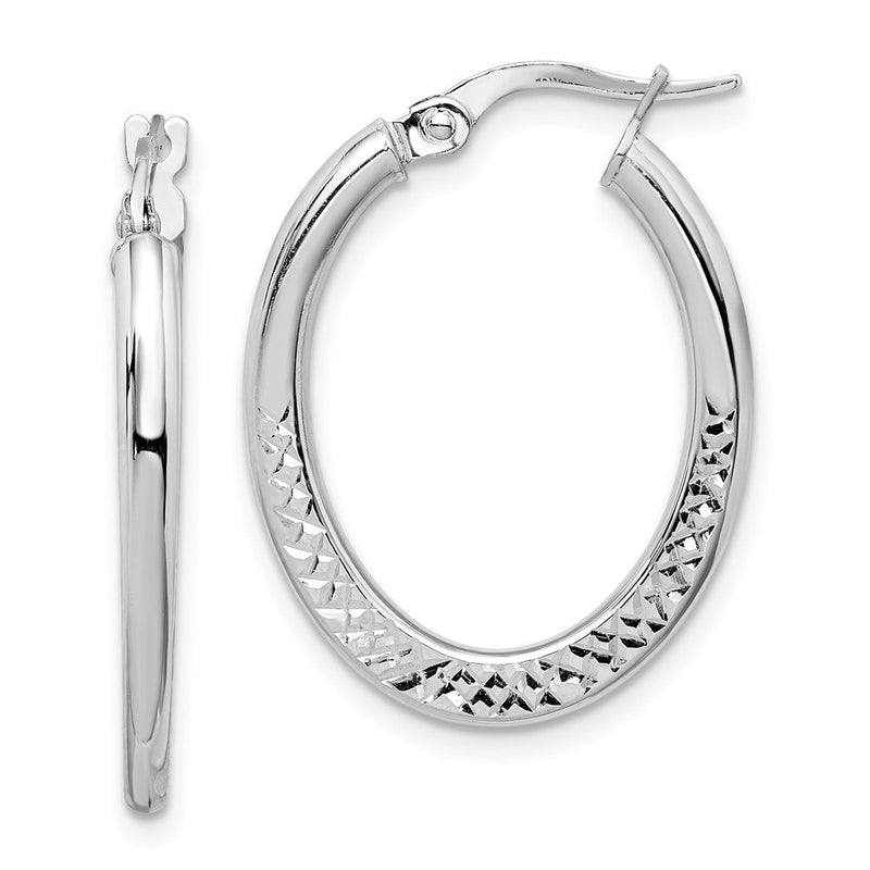 14K Weißgold Creolen