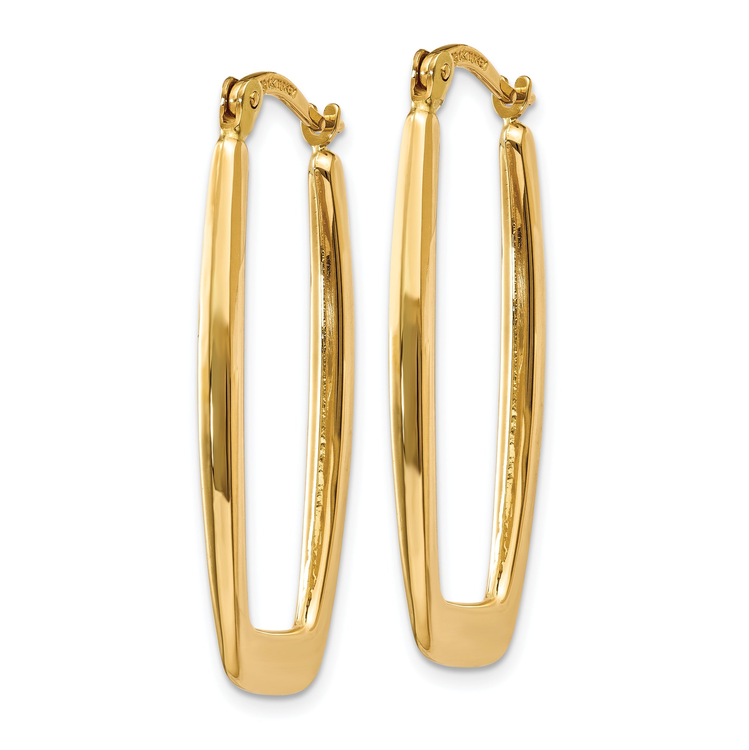14K Gelbgold Poliert 2.25mm Rechteck Creolen