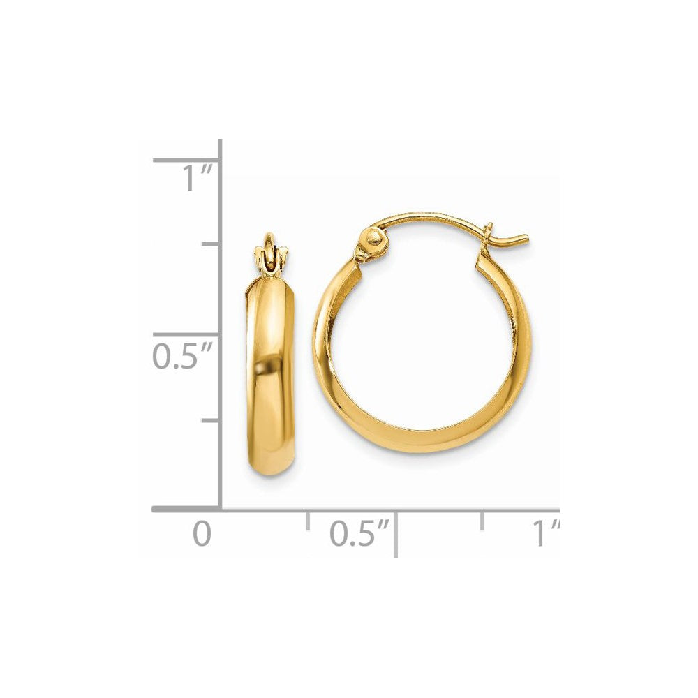 14K Gelbgold Poliert 3.5mm Creolen
