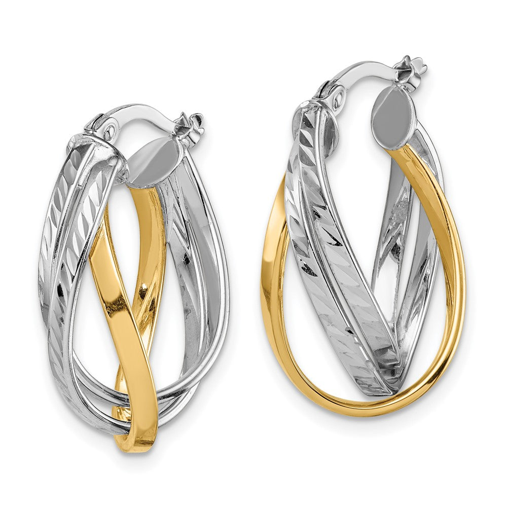 14K Bicolor Creolen