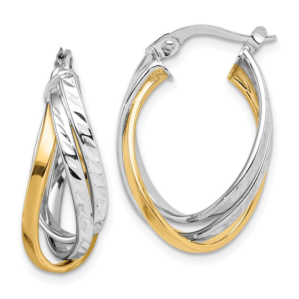 14K Bicolor Creolen