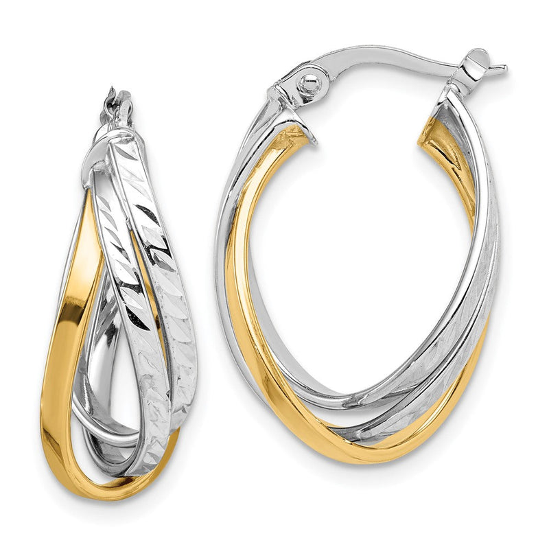 14K Bicolor Creolen