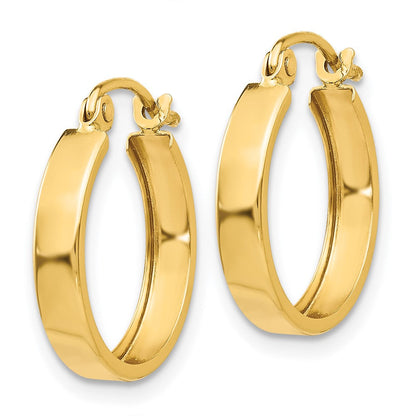14K Gelbgold Poliert 3mm Creolen