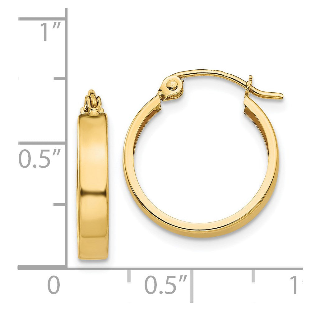 14K Gelbgold Poliert 3mm Creolen