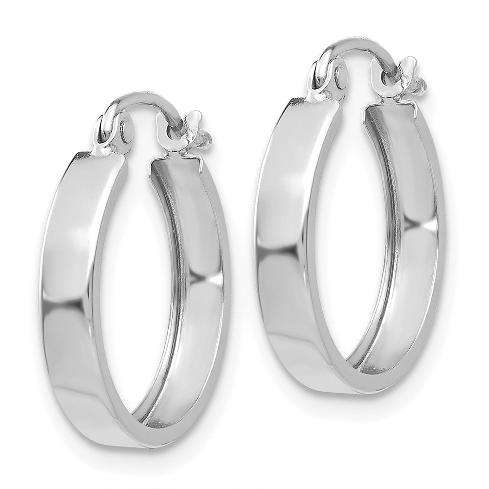 14K Weißgold Poliert 3mm Creolen