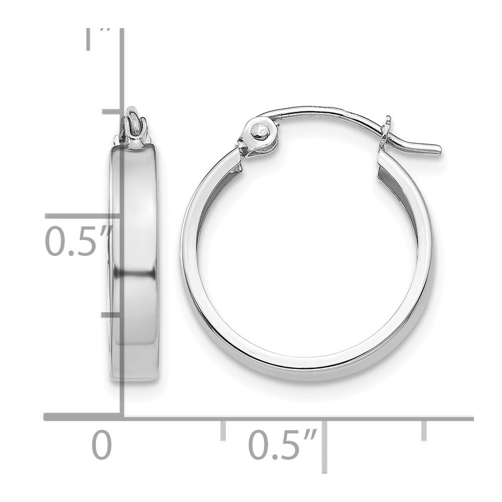 14K Weißgold Poliert 3mm Creolen