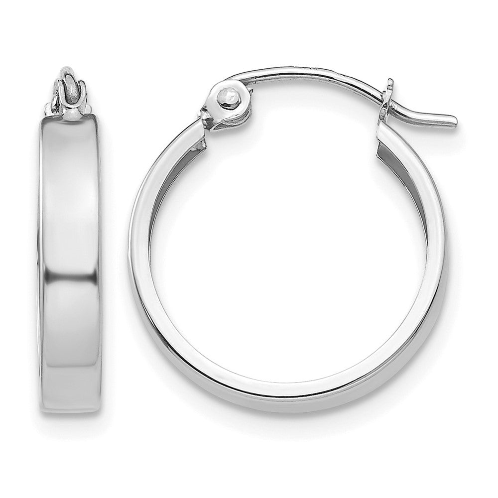 14K Weißgold Poliert 3mm Creolen