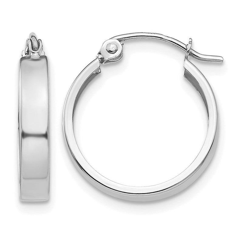 14K Weißgold Poliert 3mm Creolen