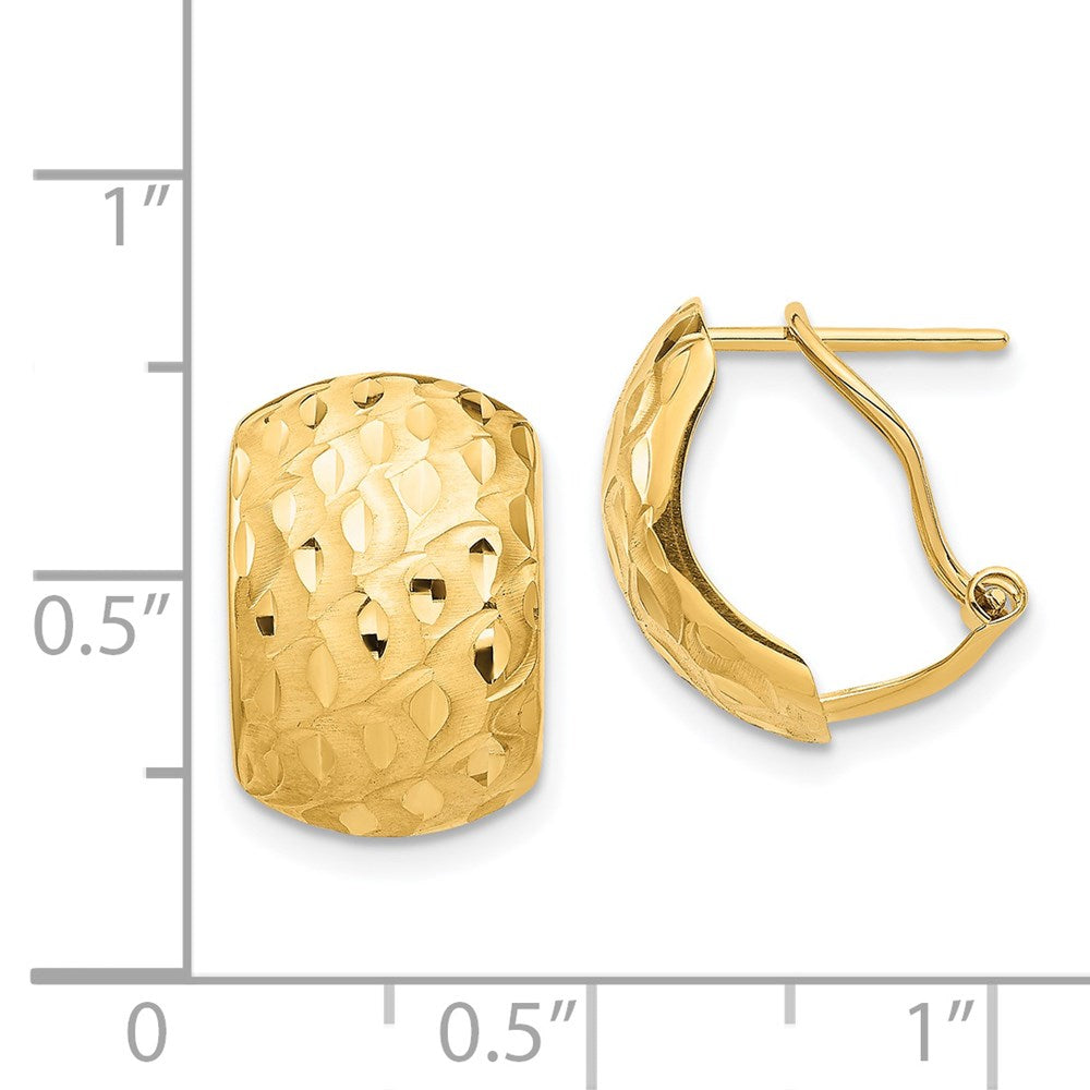 14K Gelbgold Strukturiert Omega Rückseite Ohrringe