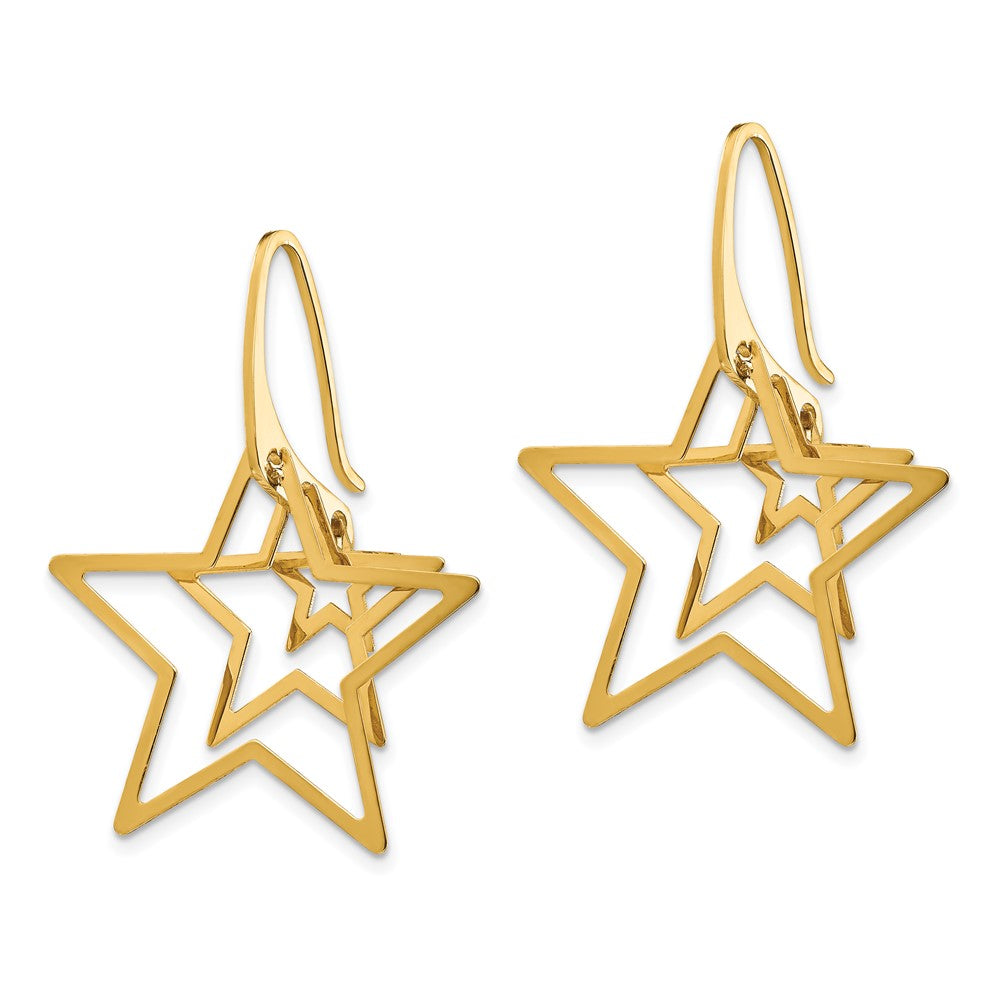 14K Gelbgold Dreifach Stern Ohrhänger