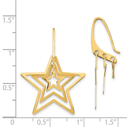 14K Gelbgold Dreifach Stern Ohrhänger