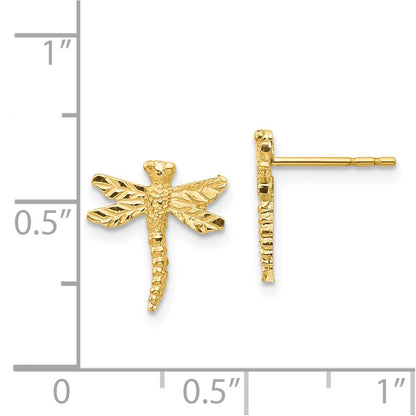 14K Gelbgold Libelle Ohrstecker