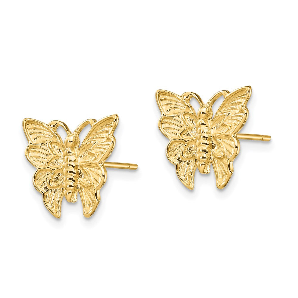14K Gelbgold Poliert Schmetterling Ohrstecker