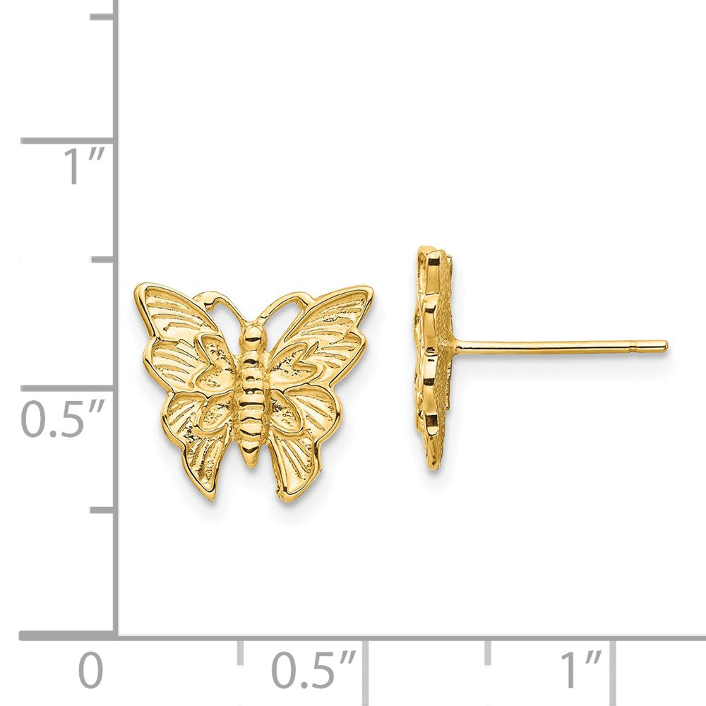 14K Gelbgold Poliert Schmetterling Ohrstecker