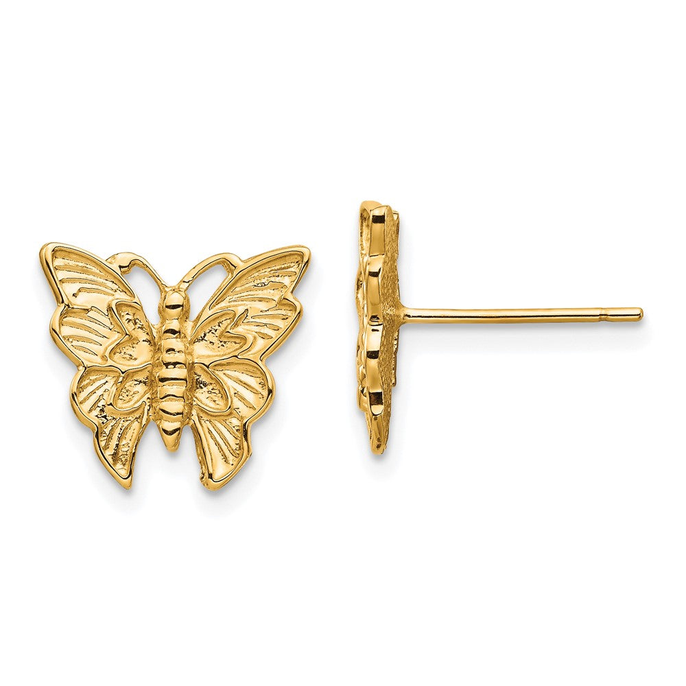 14K Gelbgold Poliert Schmetterling Ohrstecker