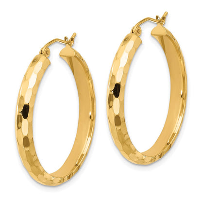 14K Gelbgold Diamantiert Creolen