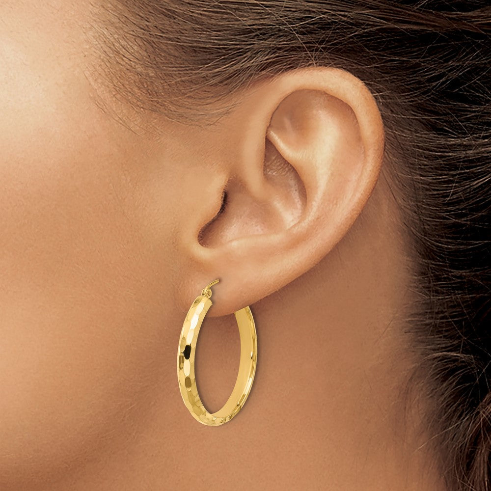 14K Gelbgold Diamantiert Creolen