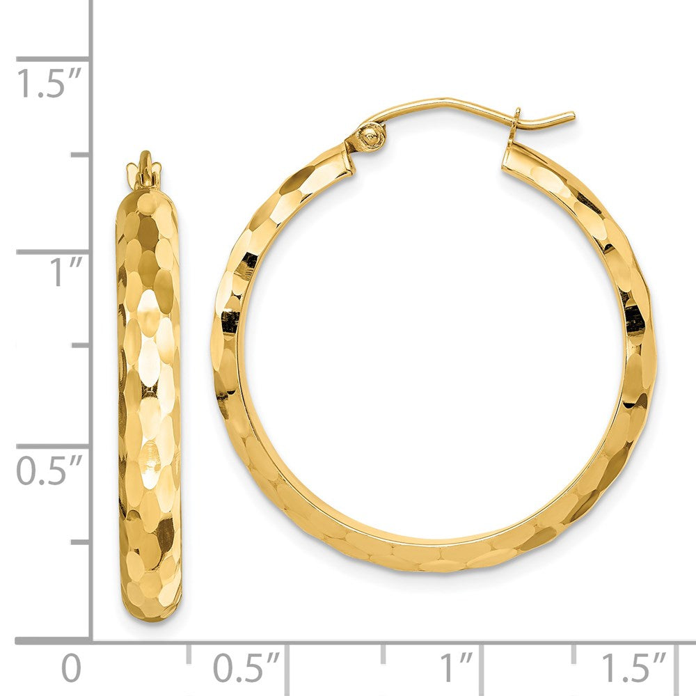 14K Gelbgold Diamantiert Creolen