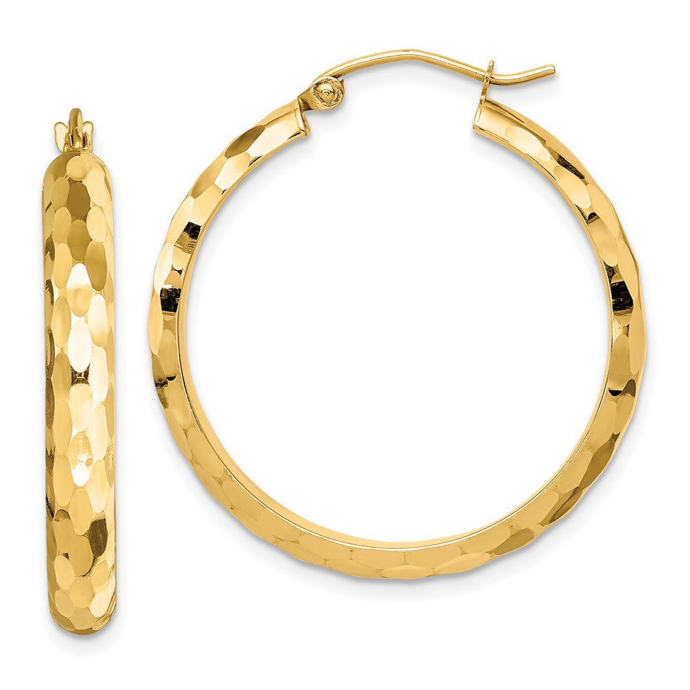 14K Gelbgold Diamantiert Creolen
