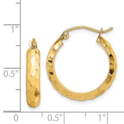 14K Gelbgold Diamantiert Creolen