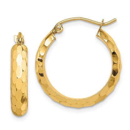 14K Gelbgold Diamantiert Creolen